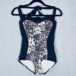 Kate Spade Swimsuit Womens S Blue Floral One Piece Halter